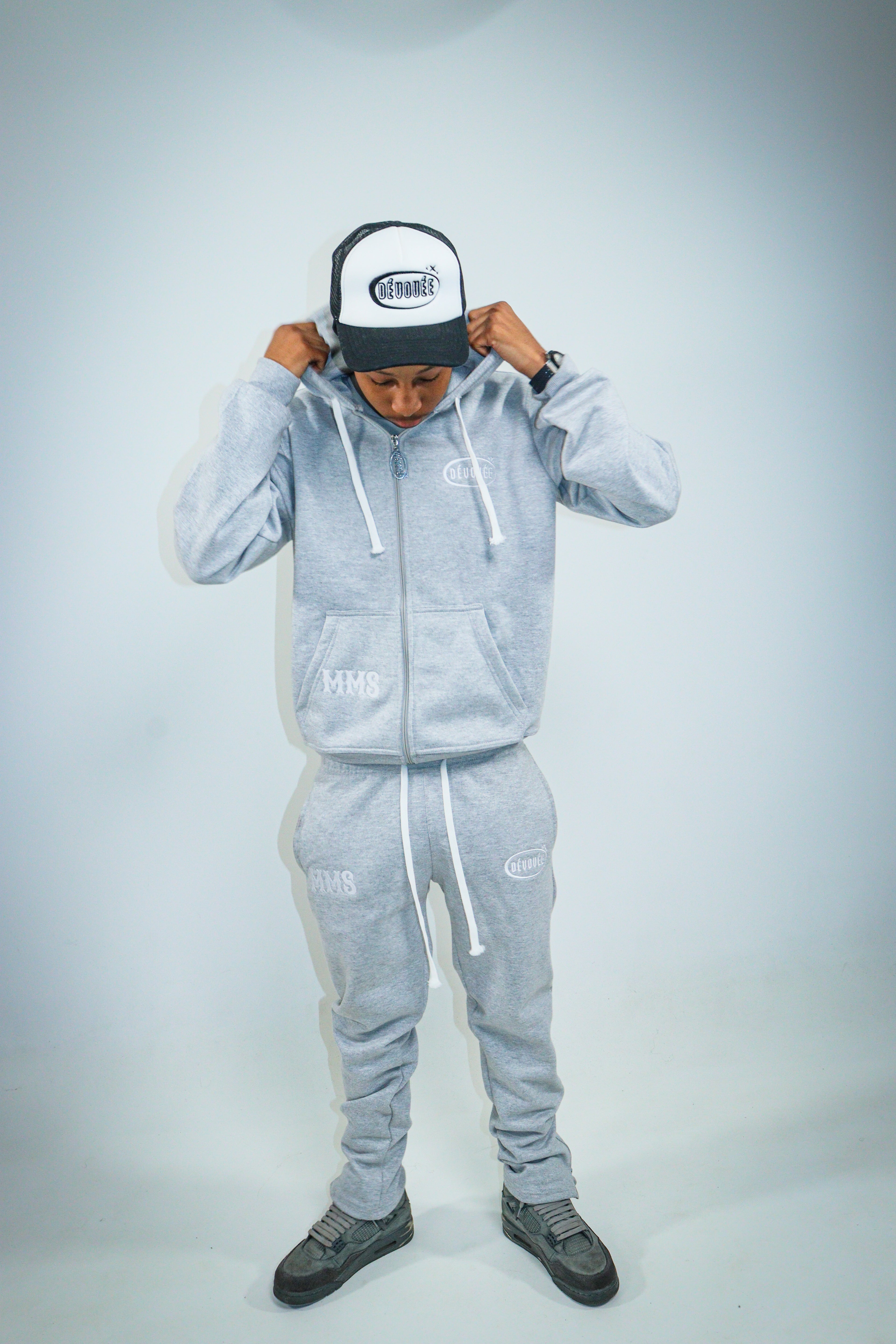 Grey Dévouée x MMS tracksuits