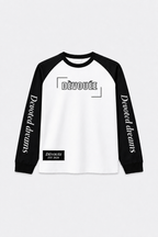 Dévouée dream dreams Contrast Raglan Long Sleeve (Black/White)
