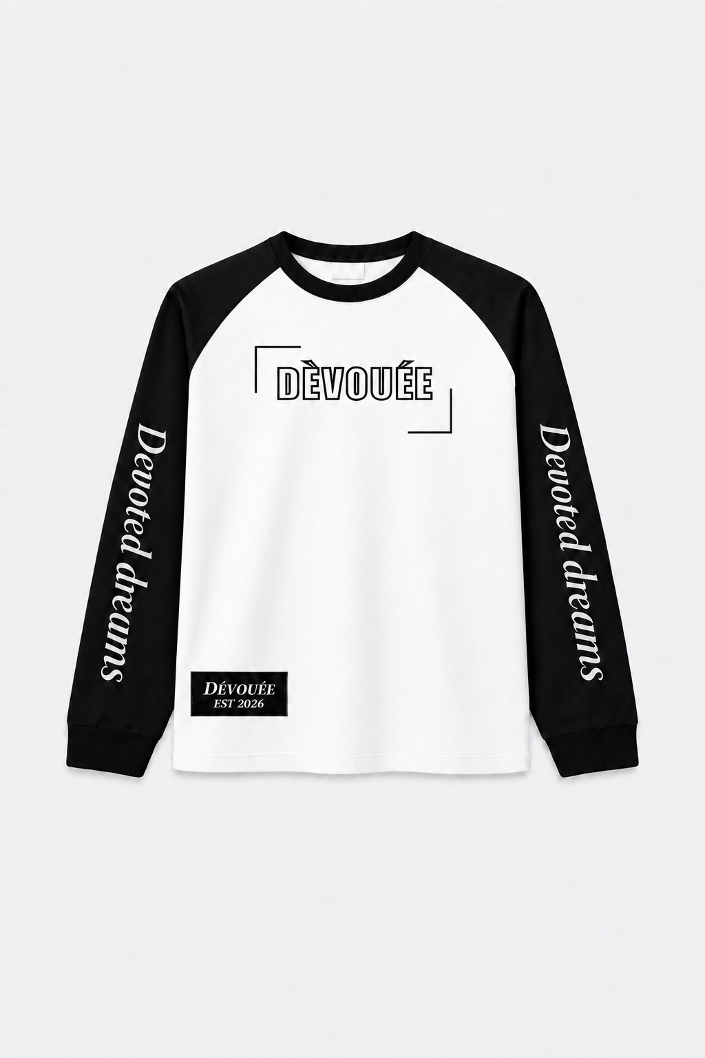 Dévouée Contrast Raglan Long Sleeve (Black/White)